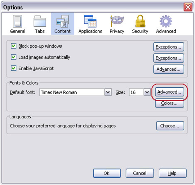 Image of fonts-options